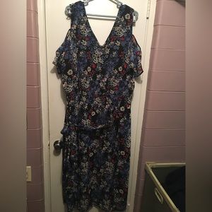 Red, White and Blue Floral Dress